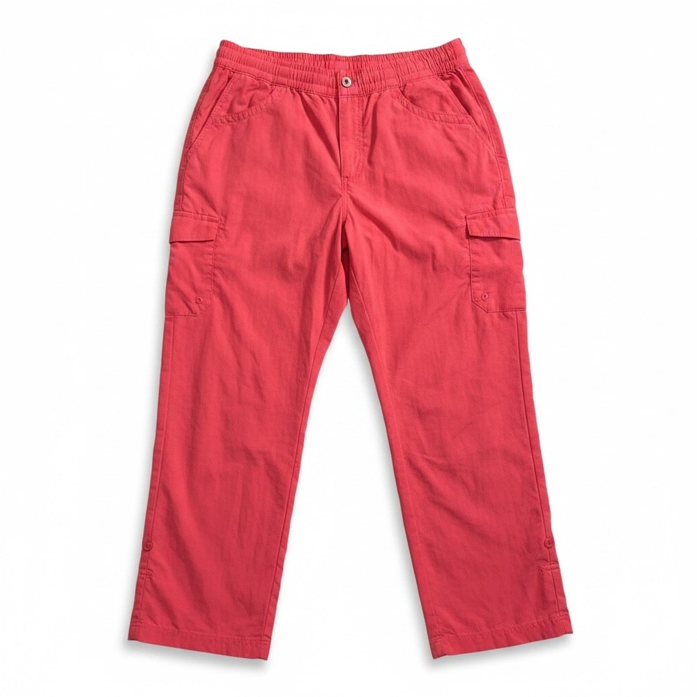Columbia Womens Coral Red Nylon Convertible Roll Up Pants Medium Woodland Hills